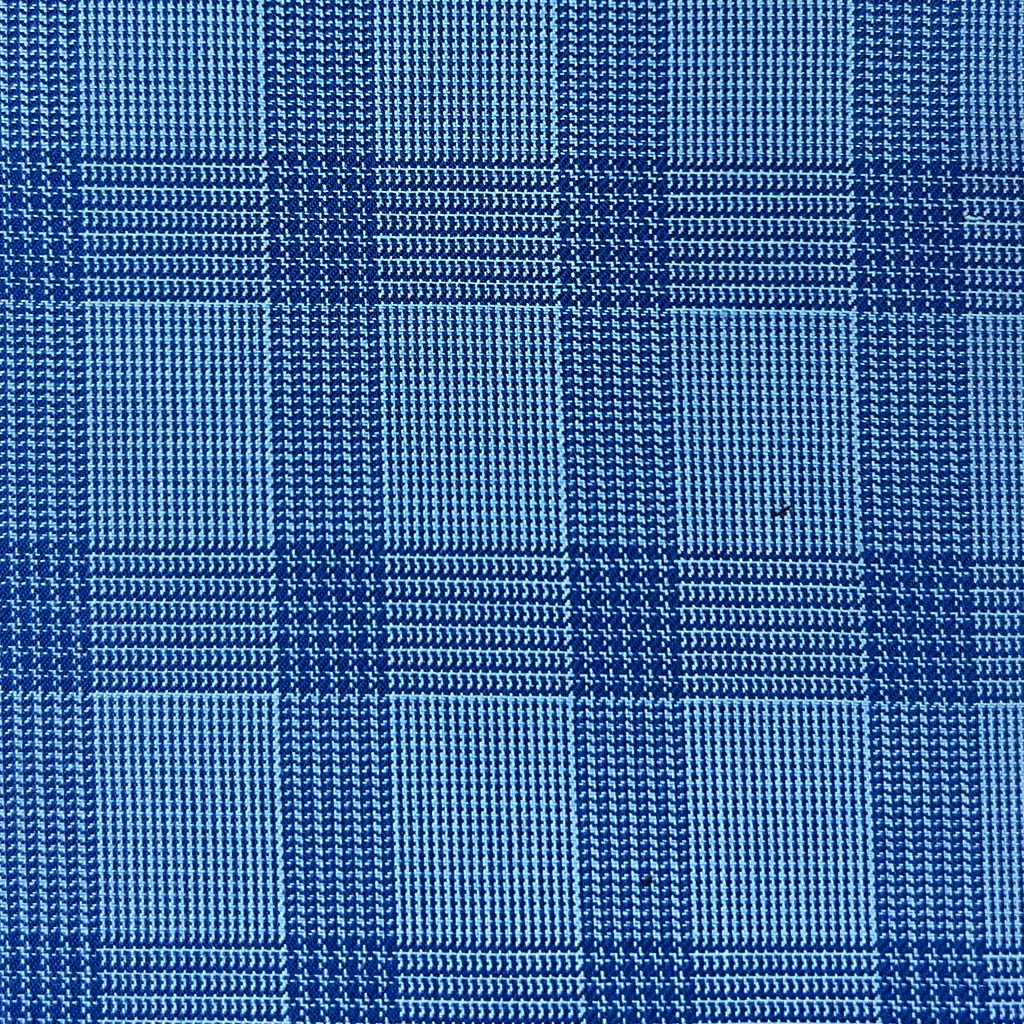 Westwood Hart Online Custom Hand Tailor Suits Sportcoats Trousers Waistcoats Overcoats Electric Blue Self Plaid Design