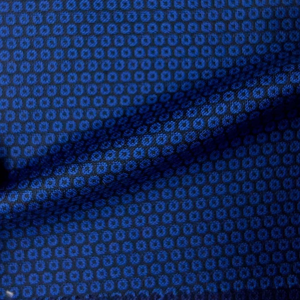 Westwood Hart Online Custom Hand Tailor Suits Sportcoats Trousers Waistcoats Overcoats Made To Measure Formalwear TuxedoRoyal Blue Mini Circular Jacquard Design