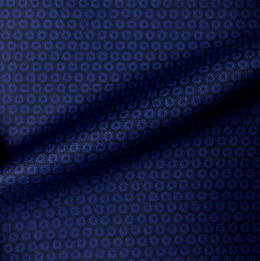 Westwood Hart Online Custom Hand Tailor Suits Sportcoats Trousers Waistcoats Overcoats Made To Measure Formalwear TuxedoNavy Mini Circular Jacquard Design