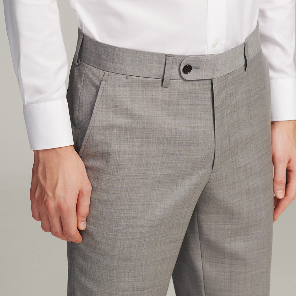 Westwood Hart Online Custom Hand Tailor Suits Sportcoats Trousers Waistcoats Overcoats Light Grey Plain Weave