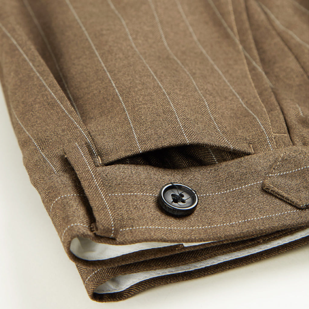 Westwood Hart Online Custom Hand Tailor Suits Sportcoats Trousers Waistcoats Overcoats Brown Pinstripes