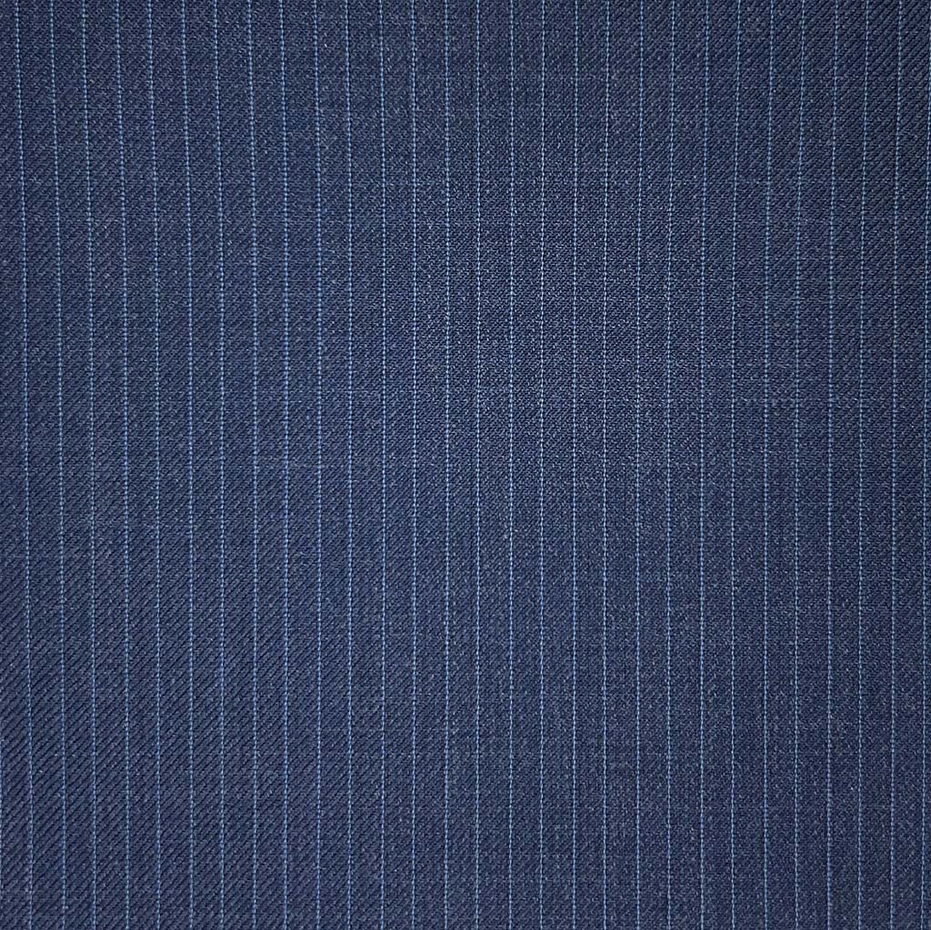 Westwood Hart Online Custom Hand Tailor Suits Sportcoats Trousers Waistcoats Overcoats Steel Blue Narrow Pinstripes