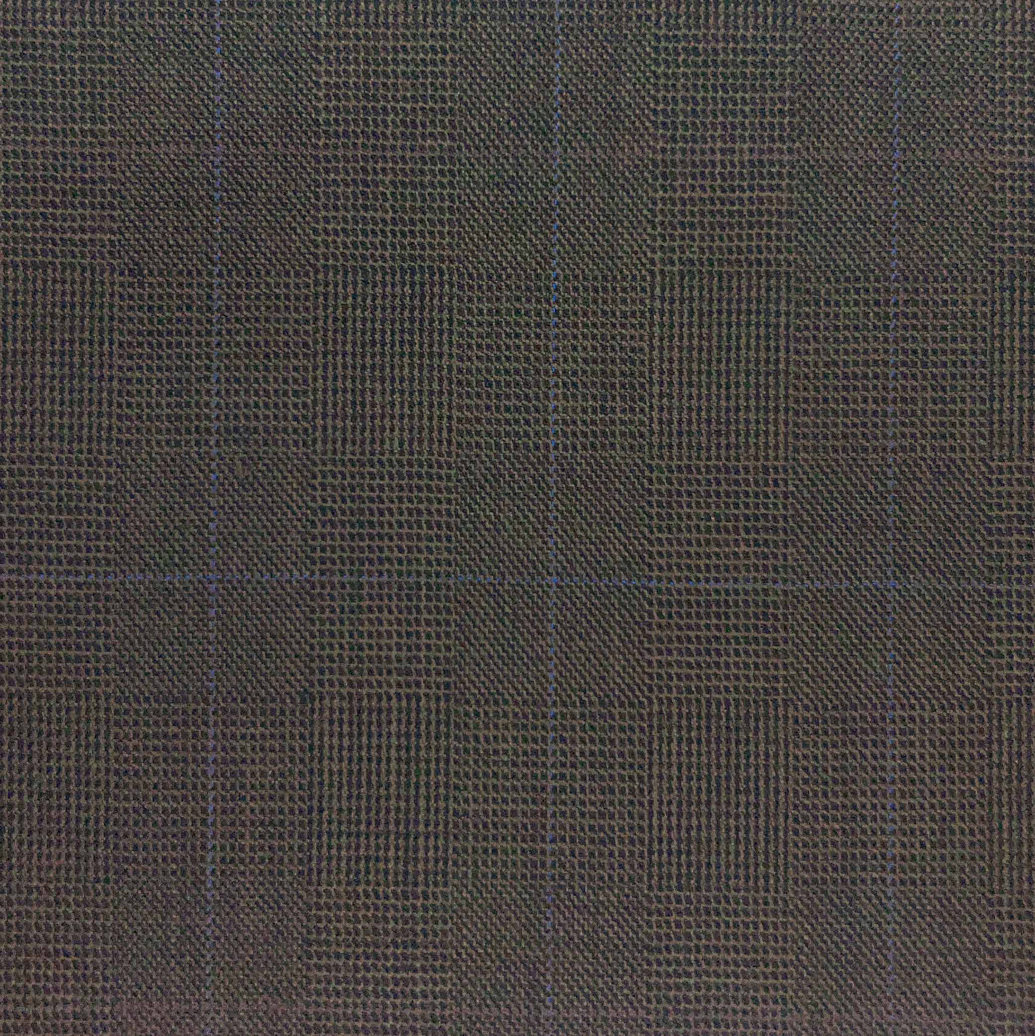 Westwood Hart Online Custom Hand Tailor Suits Sportcoats Trousers Waistcoats Overcoats Chocolate Brown Blue WINDOWPANE PRINCE OF WALES GLEN PLAID Design