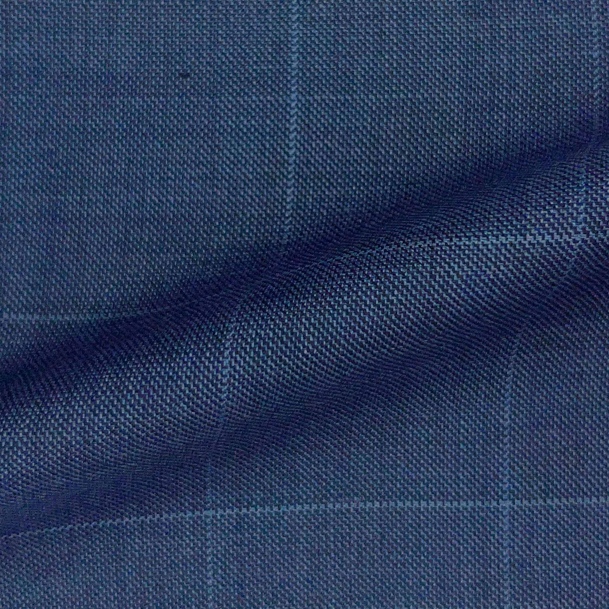 Westwood Hart Online Custom Hand Tailor Suits Sportcoats Trousers Waistcoats Overcoats Aegean Blue Windowpane Windowpane Design