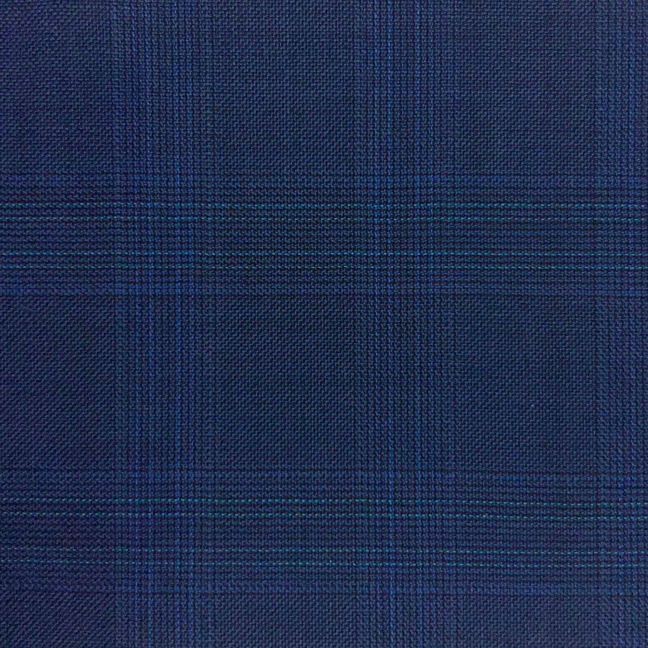 Westwood Hart Online Custom Hand Tailor Suits Sportcoats Trousers Waistcoats Overcoats Navy Blue With Fine Mint Green Prince Of Wales Glen Plaid Windowpane Design