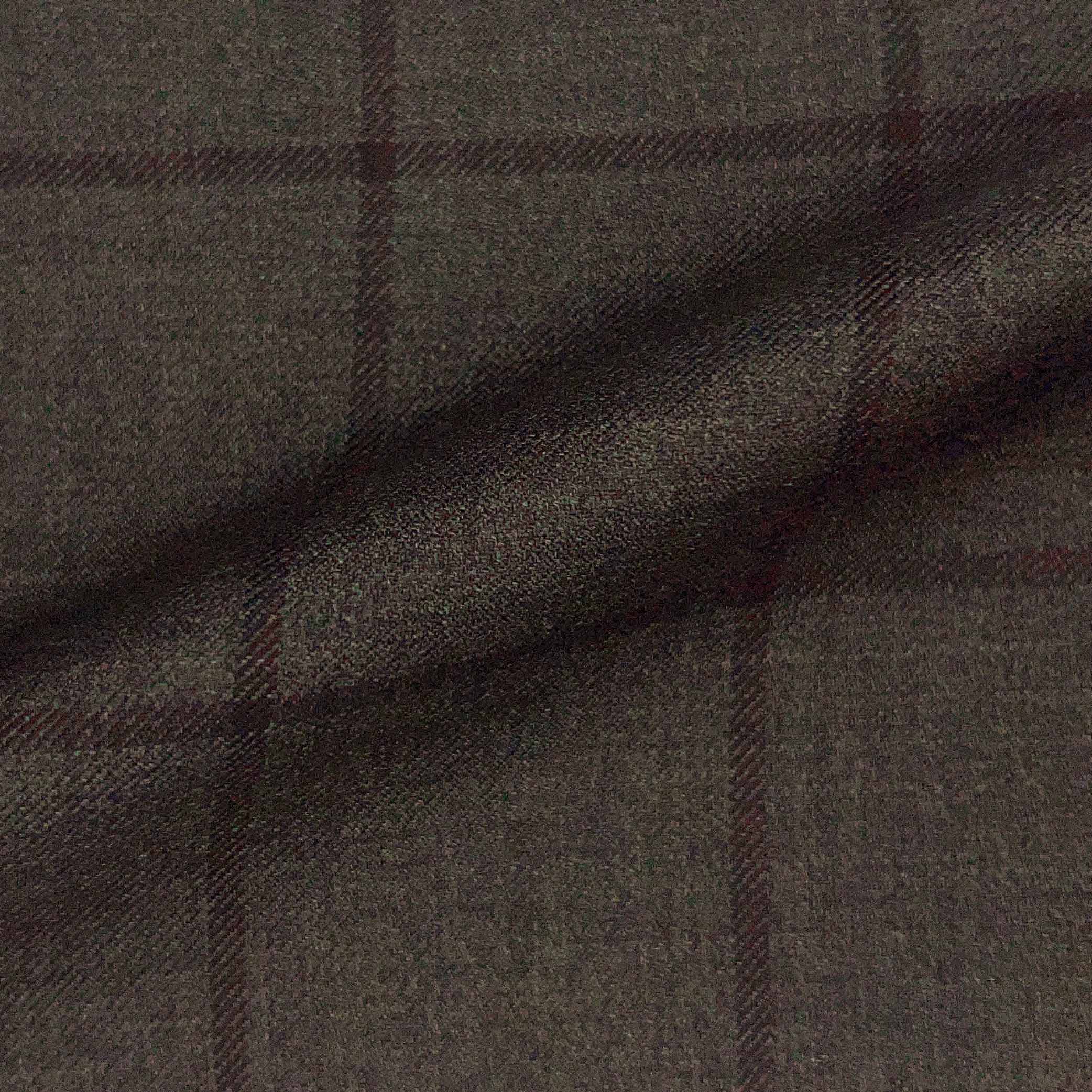 Westwood Hart Online Custom Hand Tailor Suits Sportcoats Trousers Waistcoats Overcoats Mocha With Chocolate Brown Windowpane Design