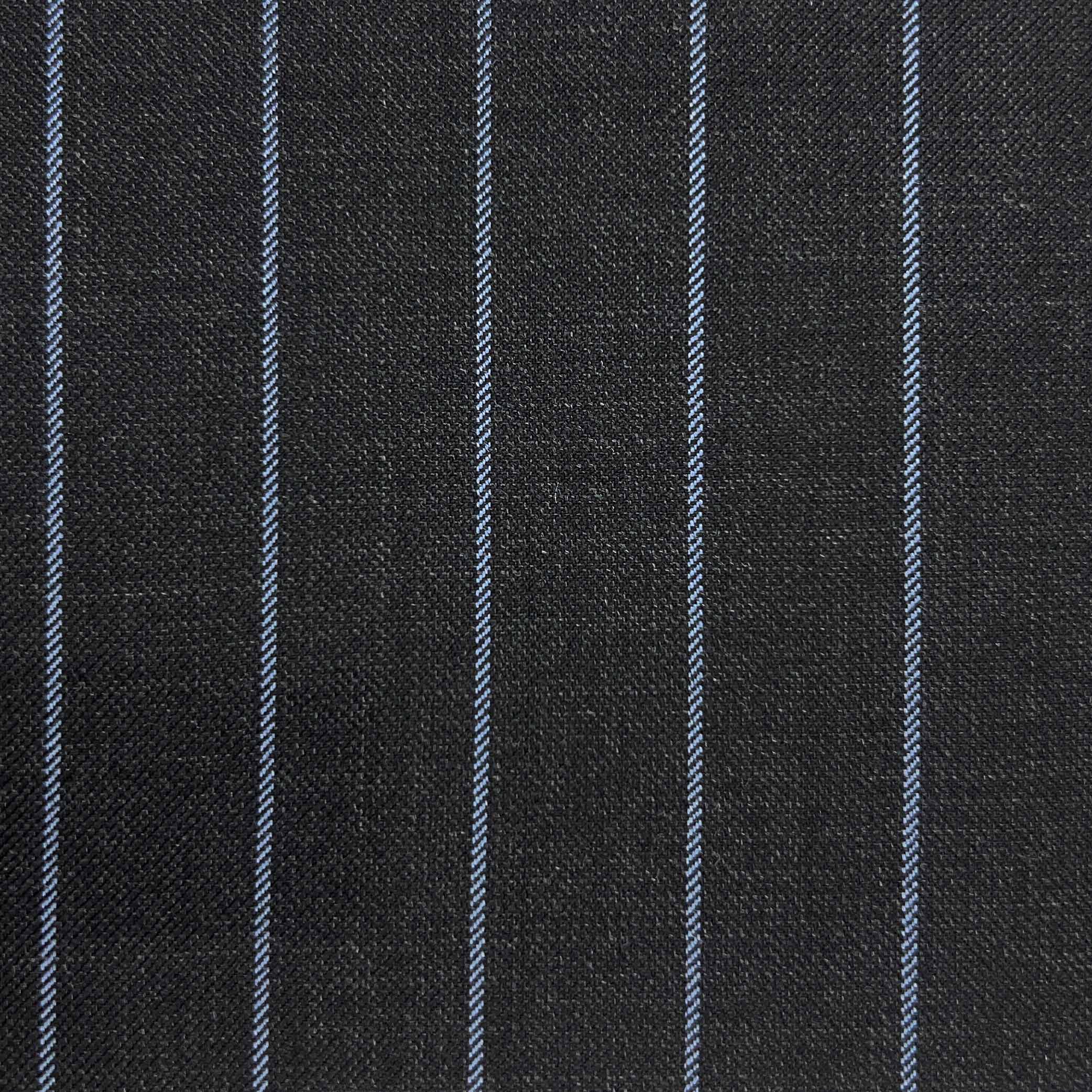 Westwood Hart Online Custom Hand Tailor Suits Sportcoats Trousers Waistcoats Overcoats Charcoal Black With 3/4" Wide Bold Stripes Design