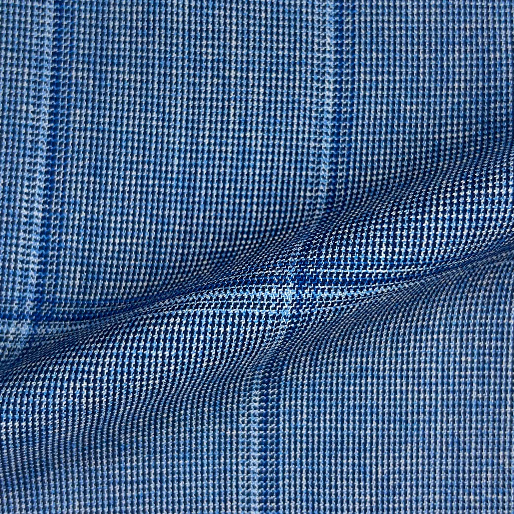 Westwood Hart Online Custom Hand Tailor Suits Sportcoats Trousers Waistcoats Overcoats Baby Blue With Large Royal Blue Windowpane