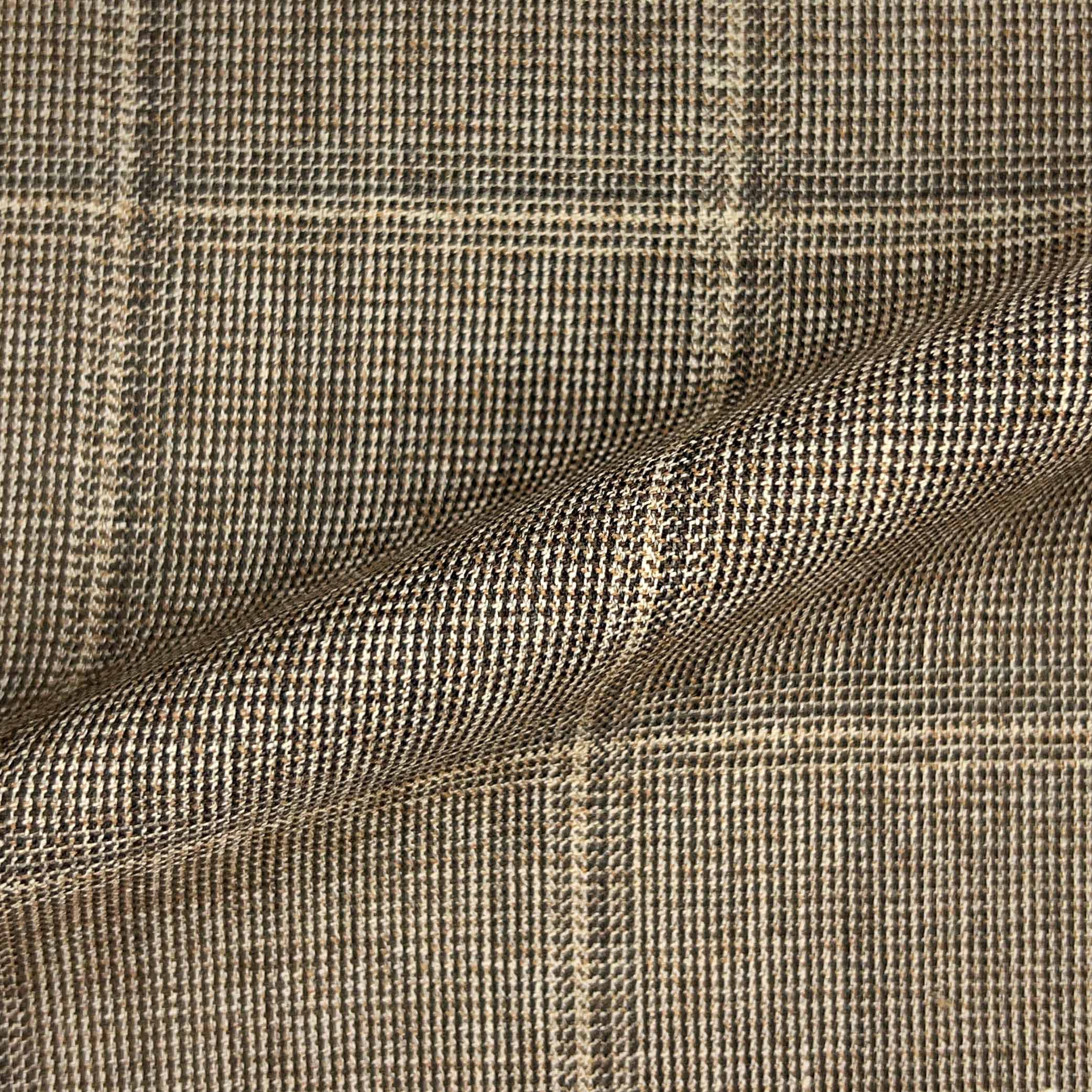 Westwood Hart Online Custom Hand Tailor Suits Sportcoats Trousers Waistcoats Overcoats Oat Brown With Large Tan Windowpane