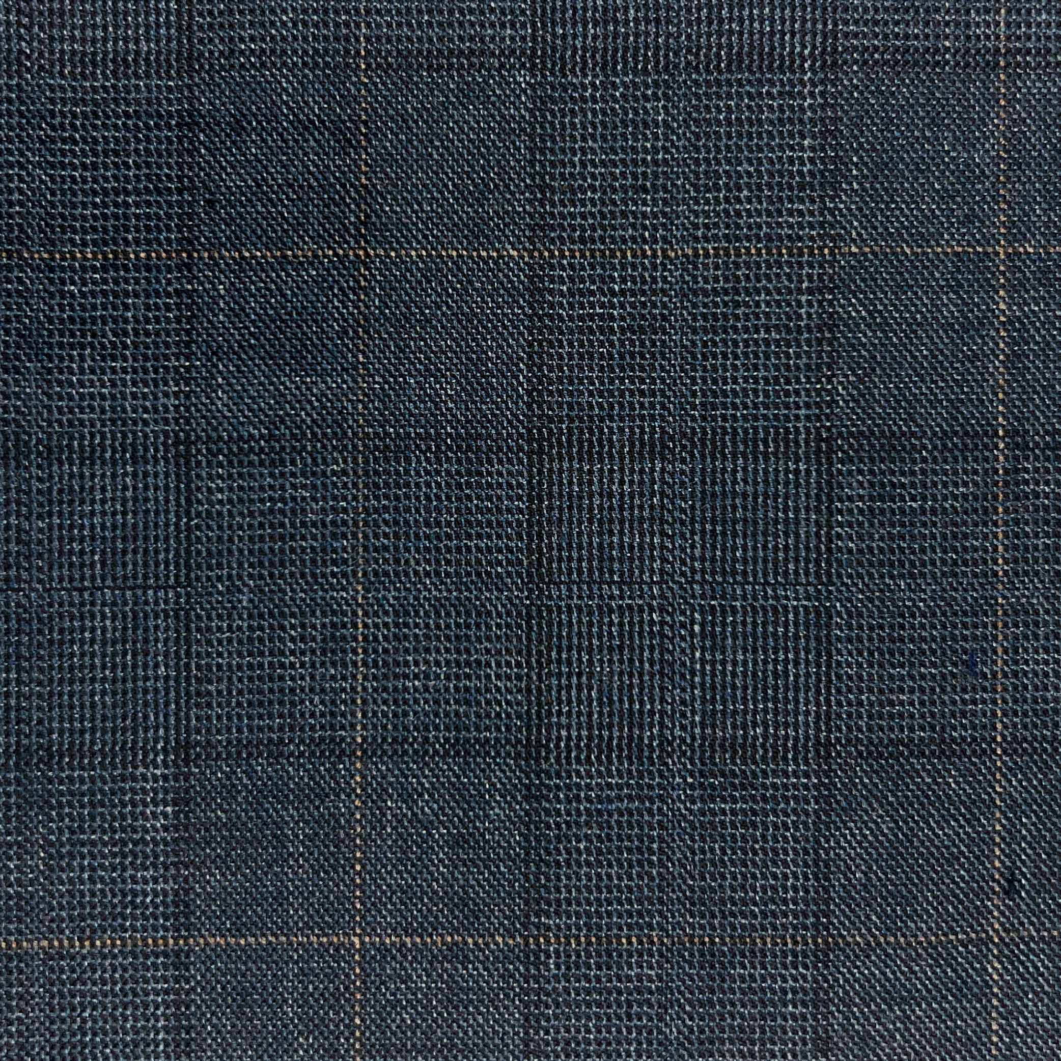 Westwood Hart Online Custom Hand Tailor Suits Sportcoats Trousers Waistcoats Overcoats Steel Grey With Fine Blue Windowpane