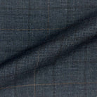 Westwood Hart Online Custom Hand Tailor Suits Sportcoats Trousers Waistcoats Overcoats Steel Grey With Fine Blue Windowpane