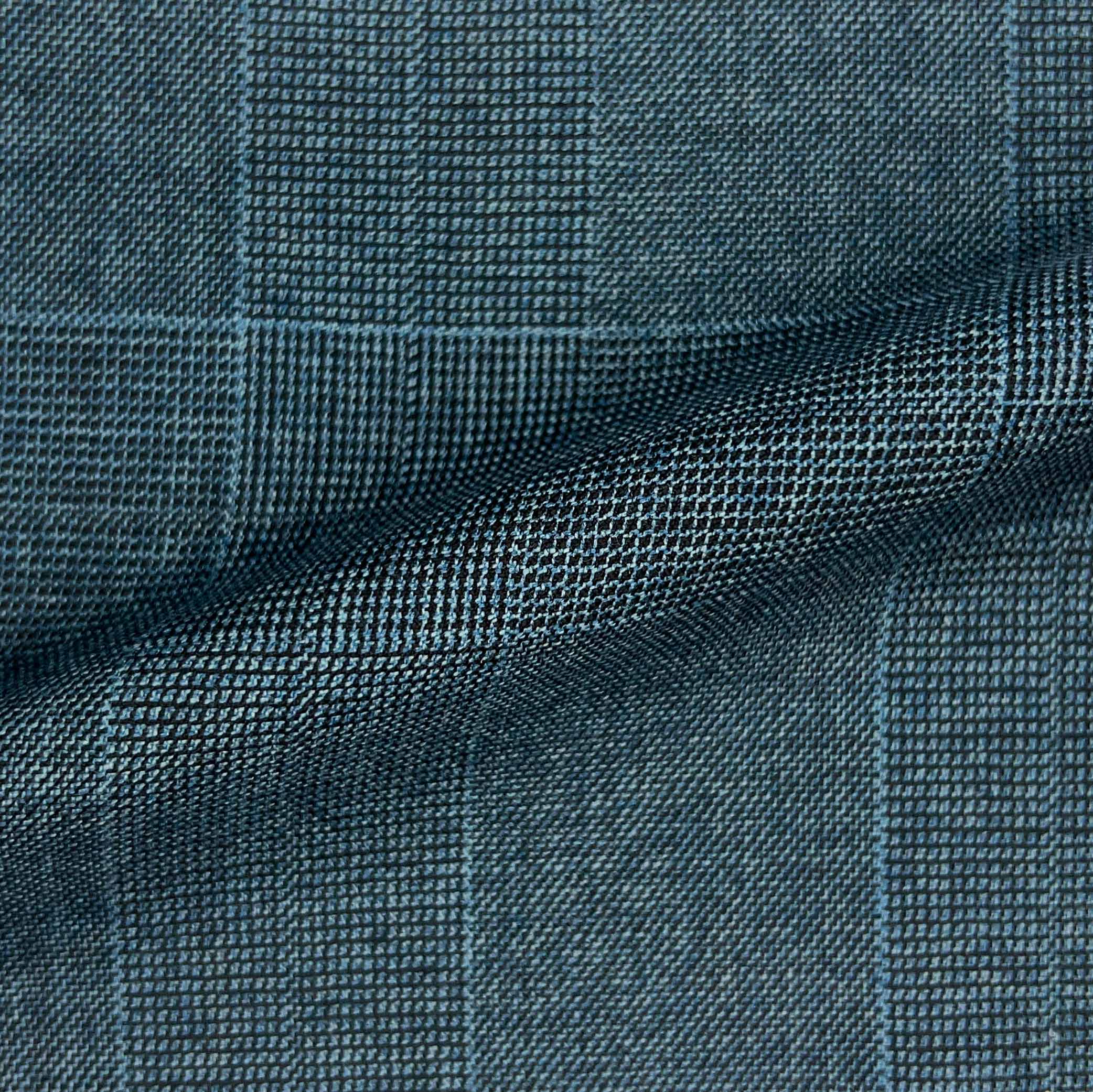 Westwood Hart Online Custom Hand Tailor Suits Sportcoats Trousers Waistcoats Overcoats Teal Blue Self Plaid