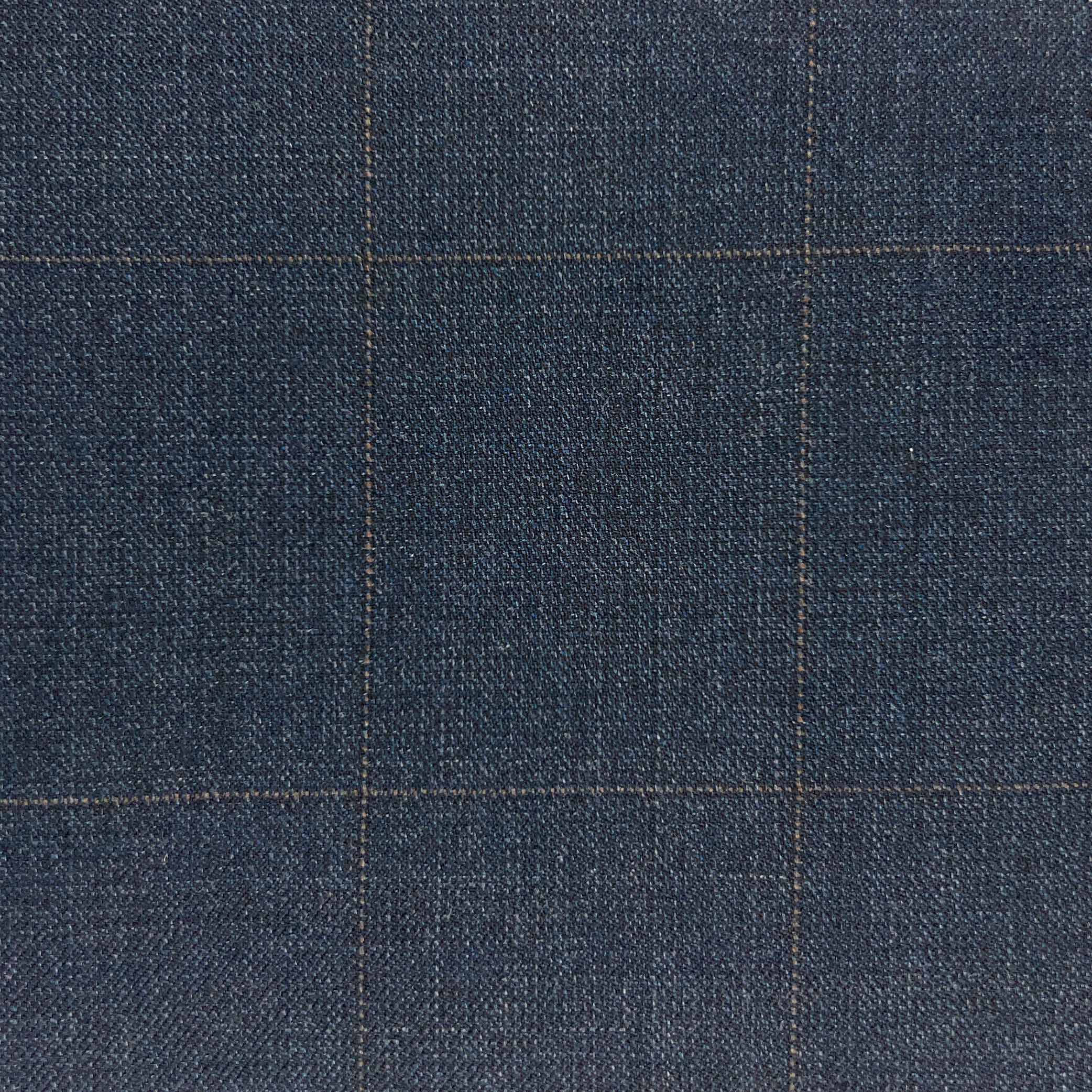 Westwood Hart Online Custom Hand Tailor Suits Sportcoats Trousers Waistcoats Overcoats Charcoal Grey With Fine Mocha Brown Windowpane Design