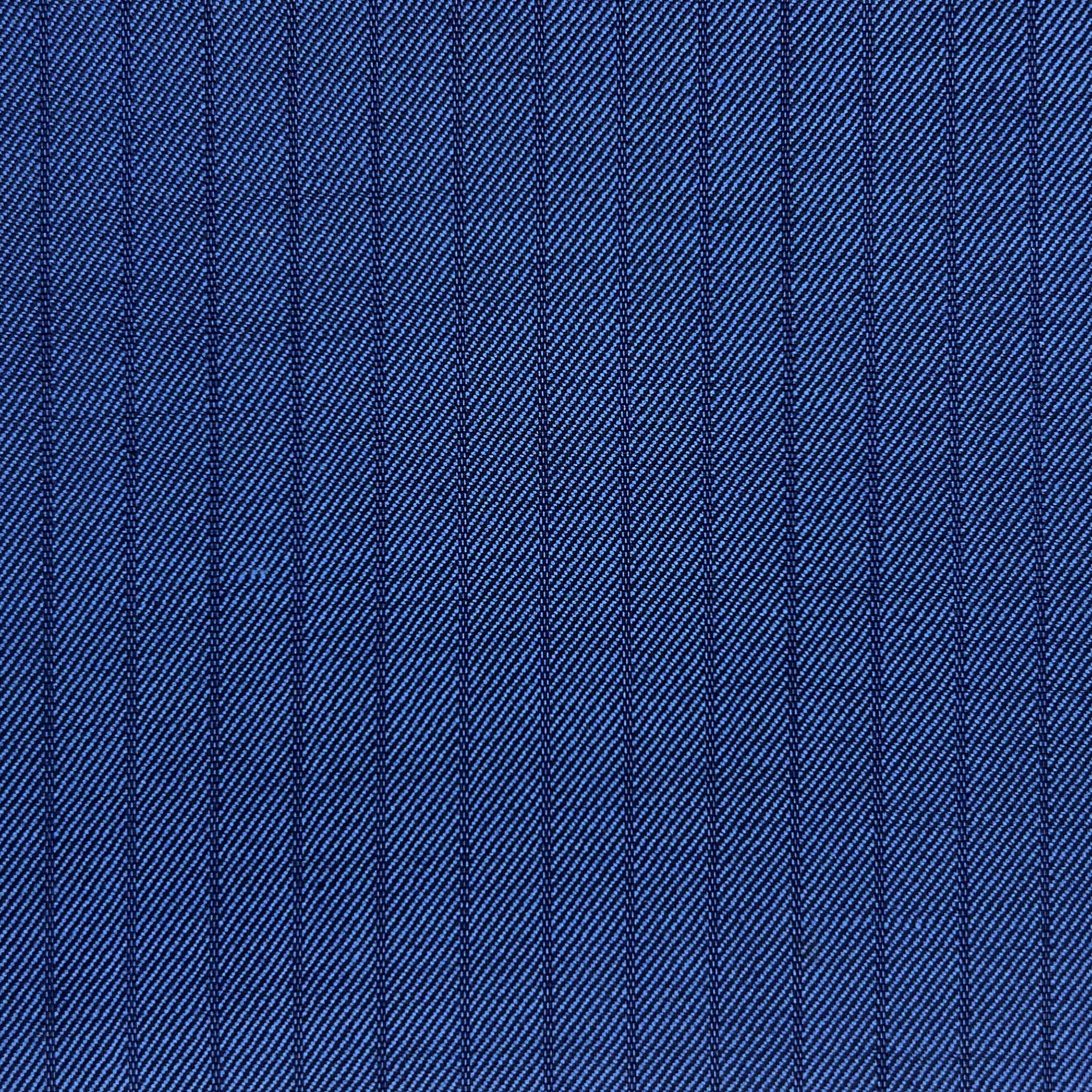 Westwood Hart Online Custom Hand Tailor Suits Sportcoats Trousers Waistcoats Overcoats Steel Blue Self Stripes Design