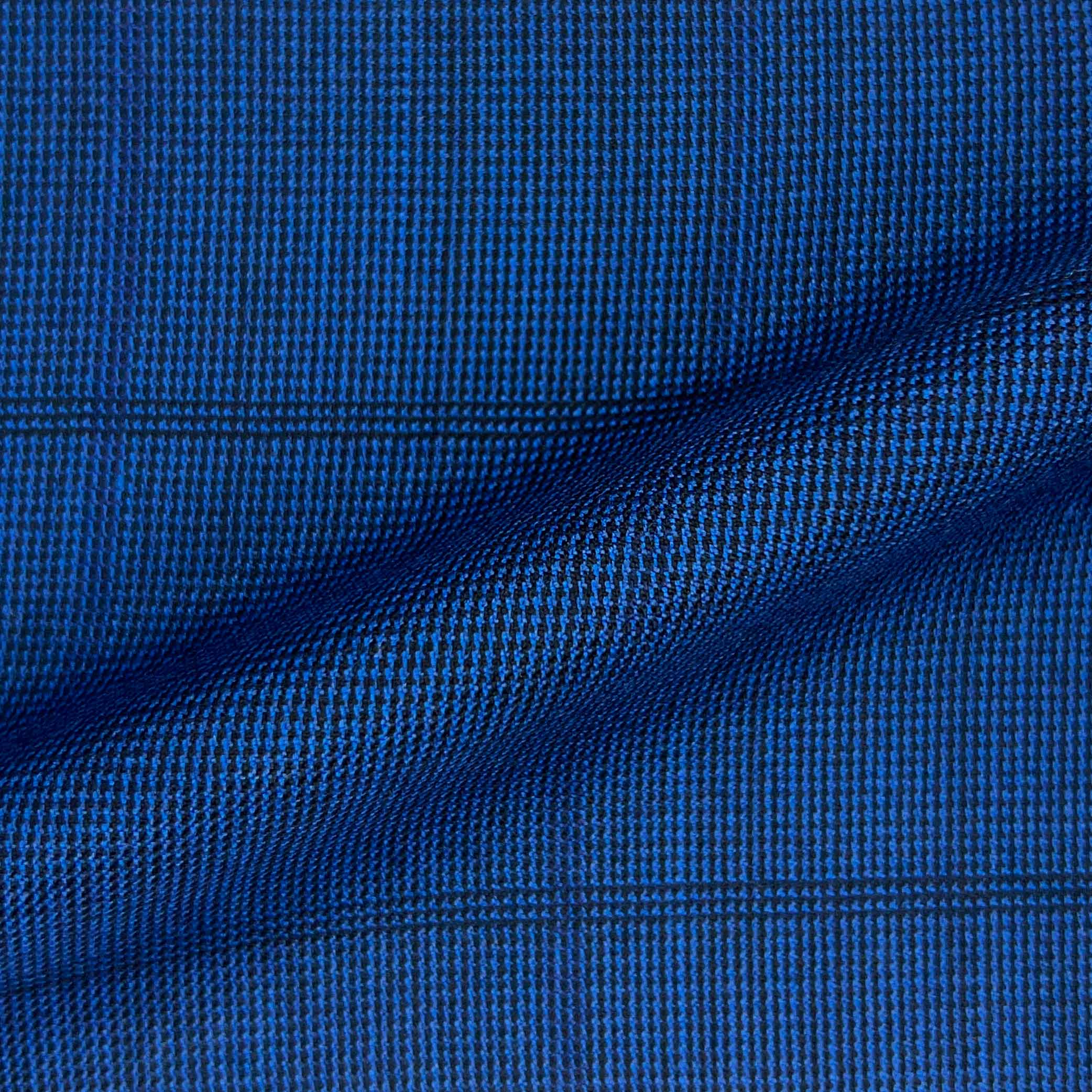 Westwood Hart Online Custom Hand Tailor Suits Sportcoats Trousers Waistcoats Overcoats Azure Blue With Fine Large Windowpane