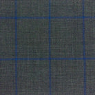 Westwood Hart Online Custom Hand Tailor Suits Sportcoats Trousers Waistcoats Overcoats Medium Grey With Royal Blue Windowpane Design