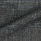 Westwood Hart Online Custom Hand Tailor Suits Sportcoats Trousers Waistcoats Overcoats Medium Grey With Azure Blue Plaid