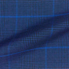 Westwood Hart Online Custom Hand Tailor Suits Sportcoats Trousers Waistcoats Overcoats Steel Blue Royal Blue WINDOWPANE PRINCE OF WALES GLEN PLAID Design