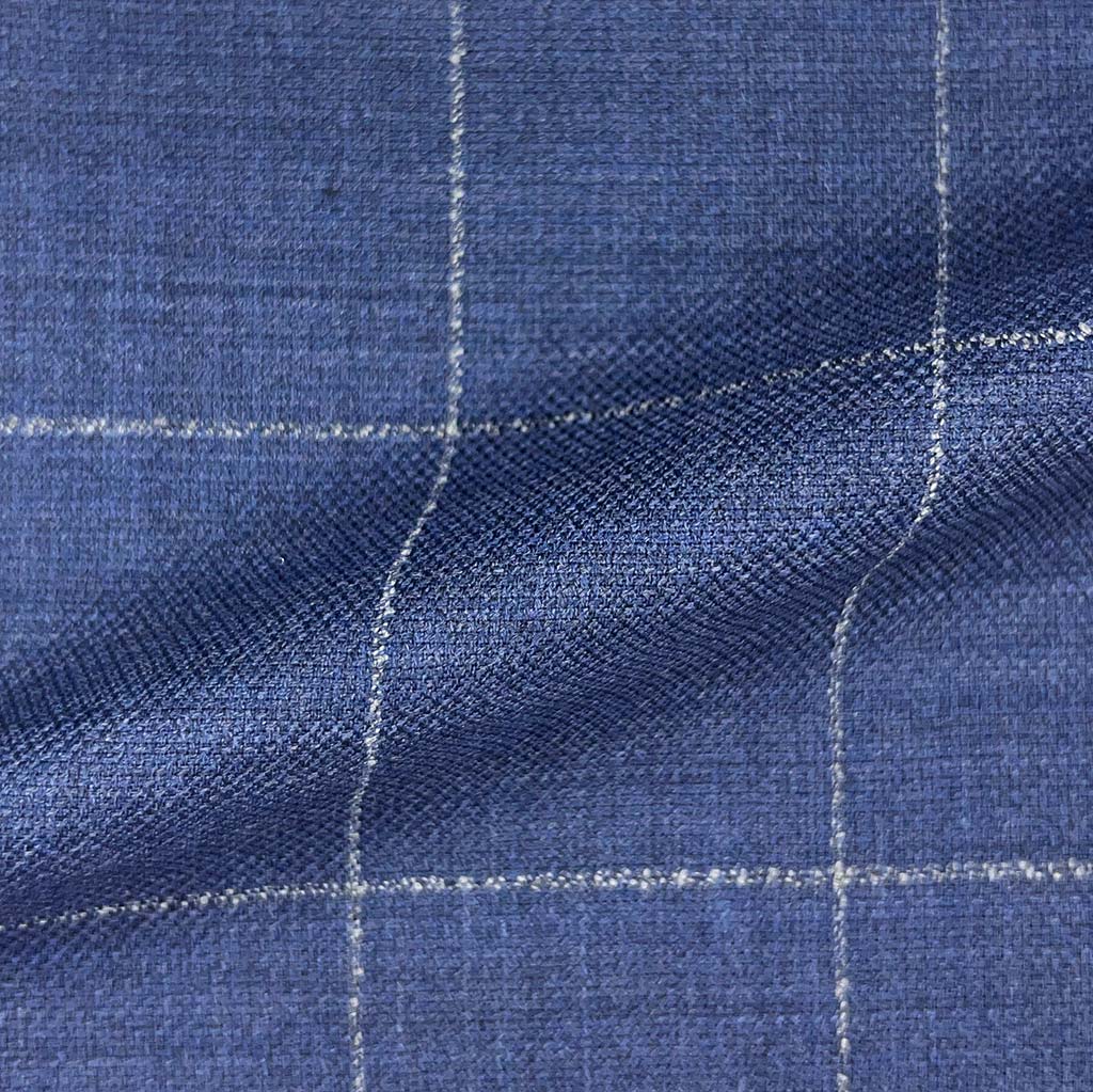 Westwood Hart Online Custom Hand Tailor Suits Sportcoats Trousers Waistcoats Overcoats Made To Measure Formalwear Tuxedo Egyptian Blue Glen Plaid With Comfort Stretch