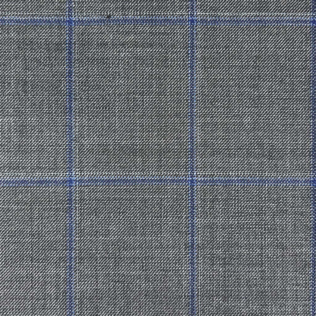 Westwood Hart Online Custom Hand Tailor Suits Sportcoats Trousers Waistcoats Overcoats Made To Measure Formalwear Tuxedo Medium Grey With Navy Windowpane With Comfort Stretch