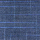 Westwood Hart Online Custom Hand Tailor Suits Sportcoats Trousers Waistcoats Overcoats Made To Measure Formalwear Tuxedo Denim Blue With Royal Blue Glen Plaid With Comfort Stretch