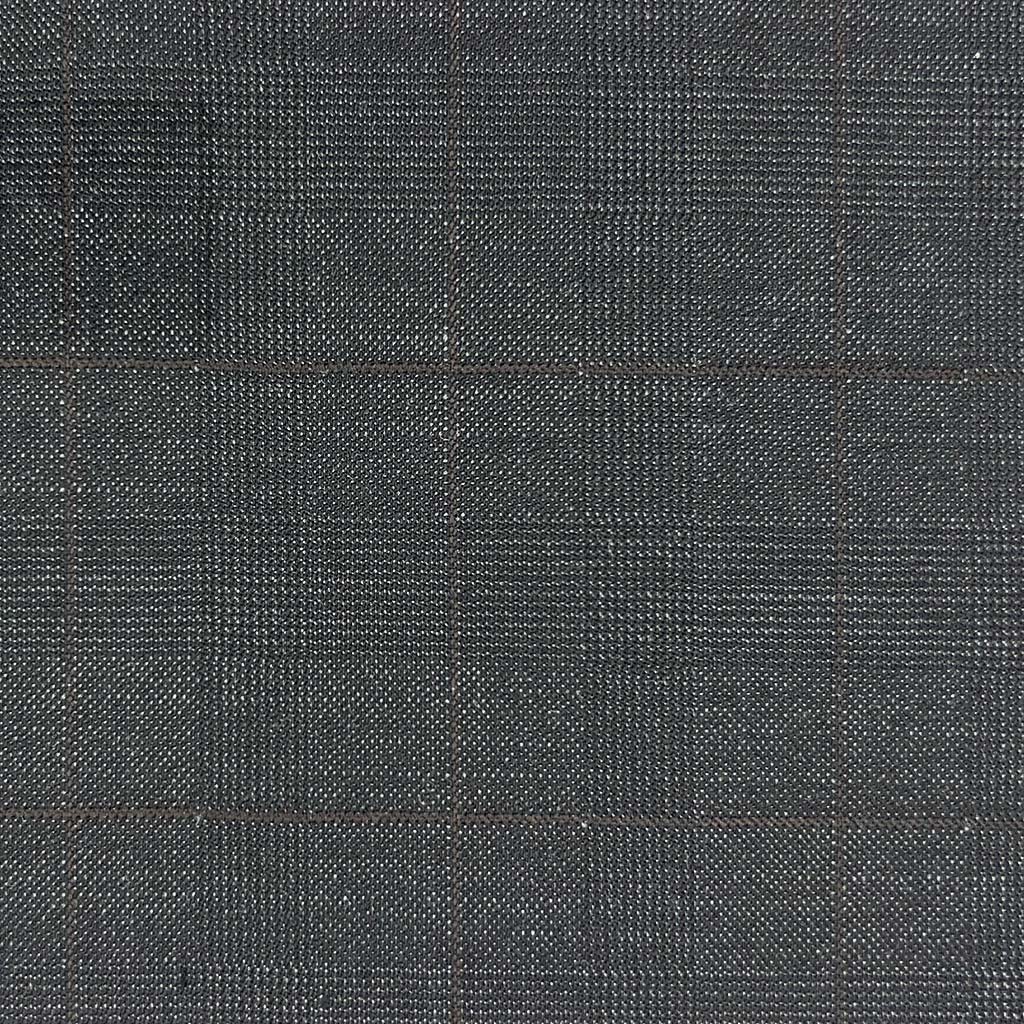 Westwood Hart Online Custom Hand Tailor Suits Sportcoats Trousers Waistcoats Overcoats Made To Measure Formalwear Tuxedo Charcoal Grey Glen Plaid With Chocolate Brown Windowpane With Comfort Stretch