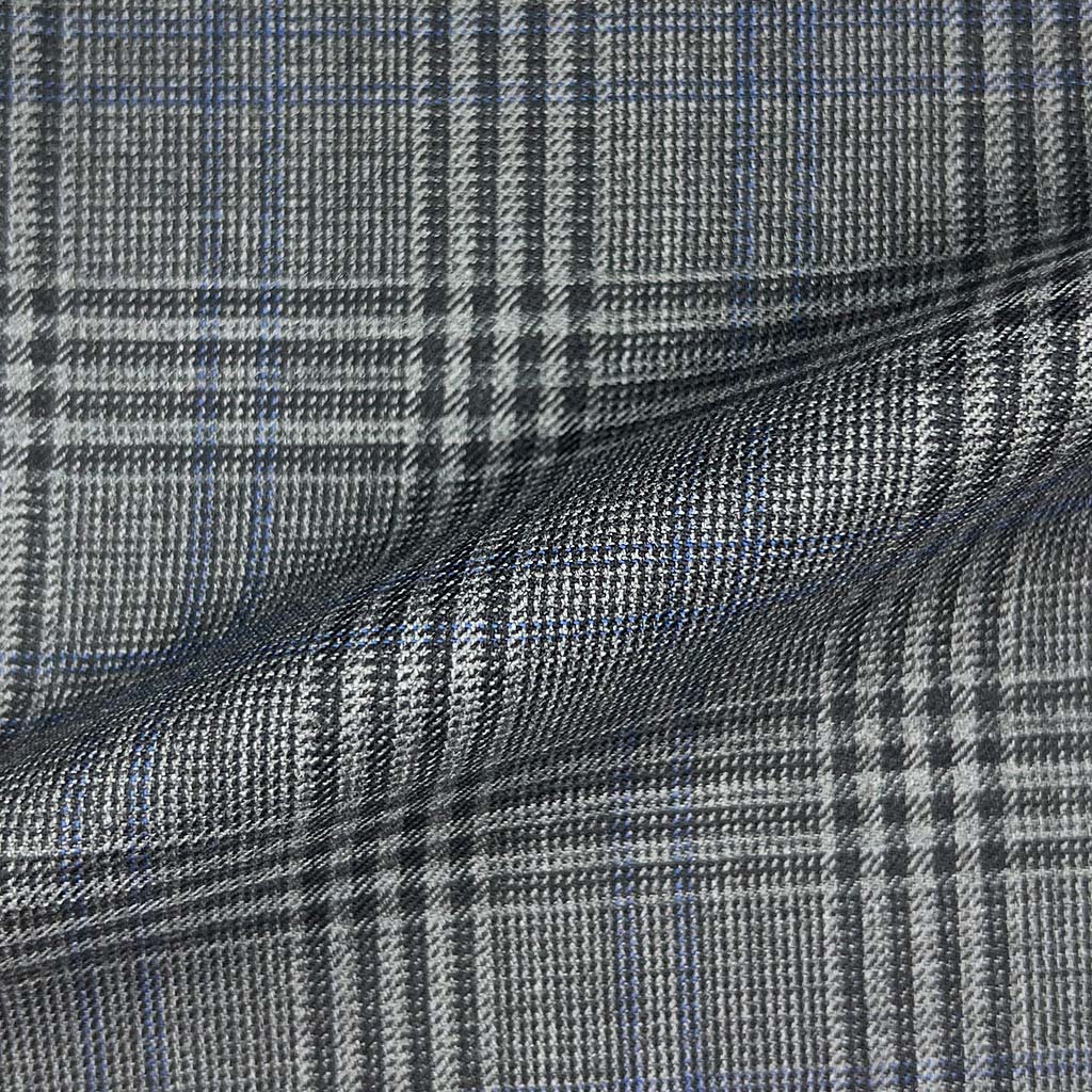 Westwood Hart Online Custom Hand Tailor Suits Sportcoats Trousers Waistcoats Overcoats Made To Measure Formalwear Tuxedo Dark Grey Glen Plaid With Navy Double Windowpane With Comfort Stretch