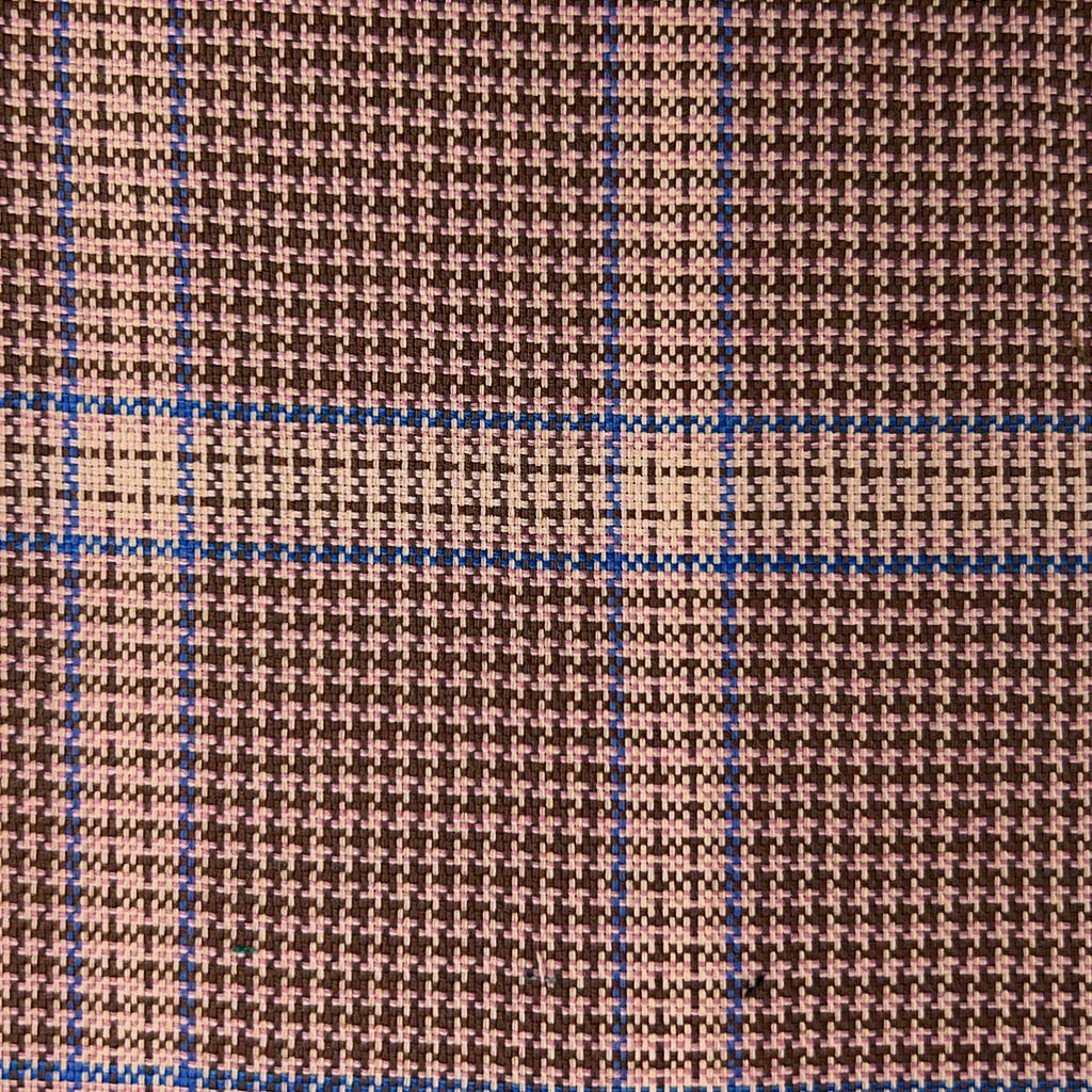 Westwood Hart Online Custom Hand Tailor Suits Sportcoats Trousers Waistcoats Overcoats Brown Houndstooth With Blue Plaid