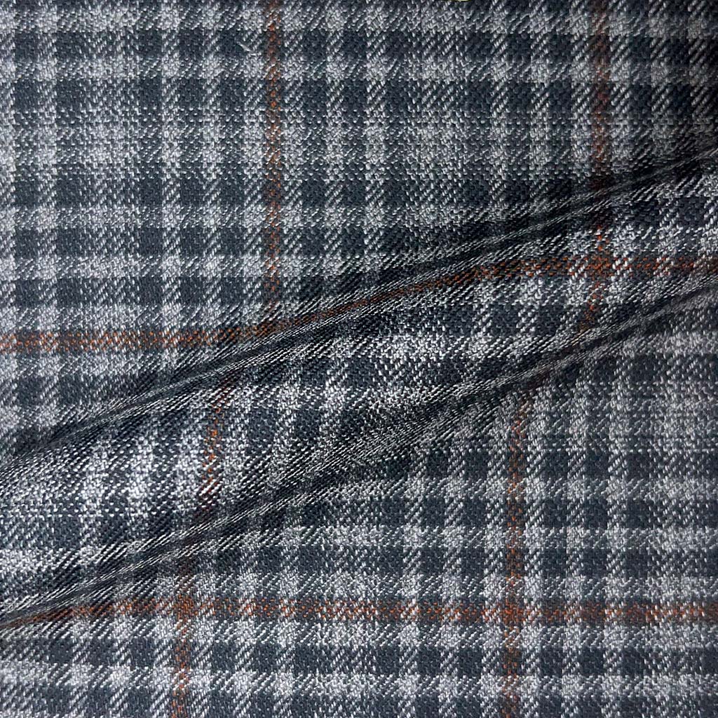 Westwood Hart Online Custom Hand Tailor Suits Sportcoats Trousers Waistcoats Overcoats Grey With Brown Windowpane