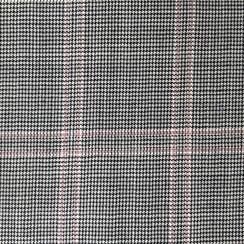 Westwood Hart Online Custom Hand Tailor Suits Sportcoats Trousers Waistcoats Overcoats Grey Houndstooth With Pink Windowpane