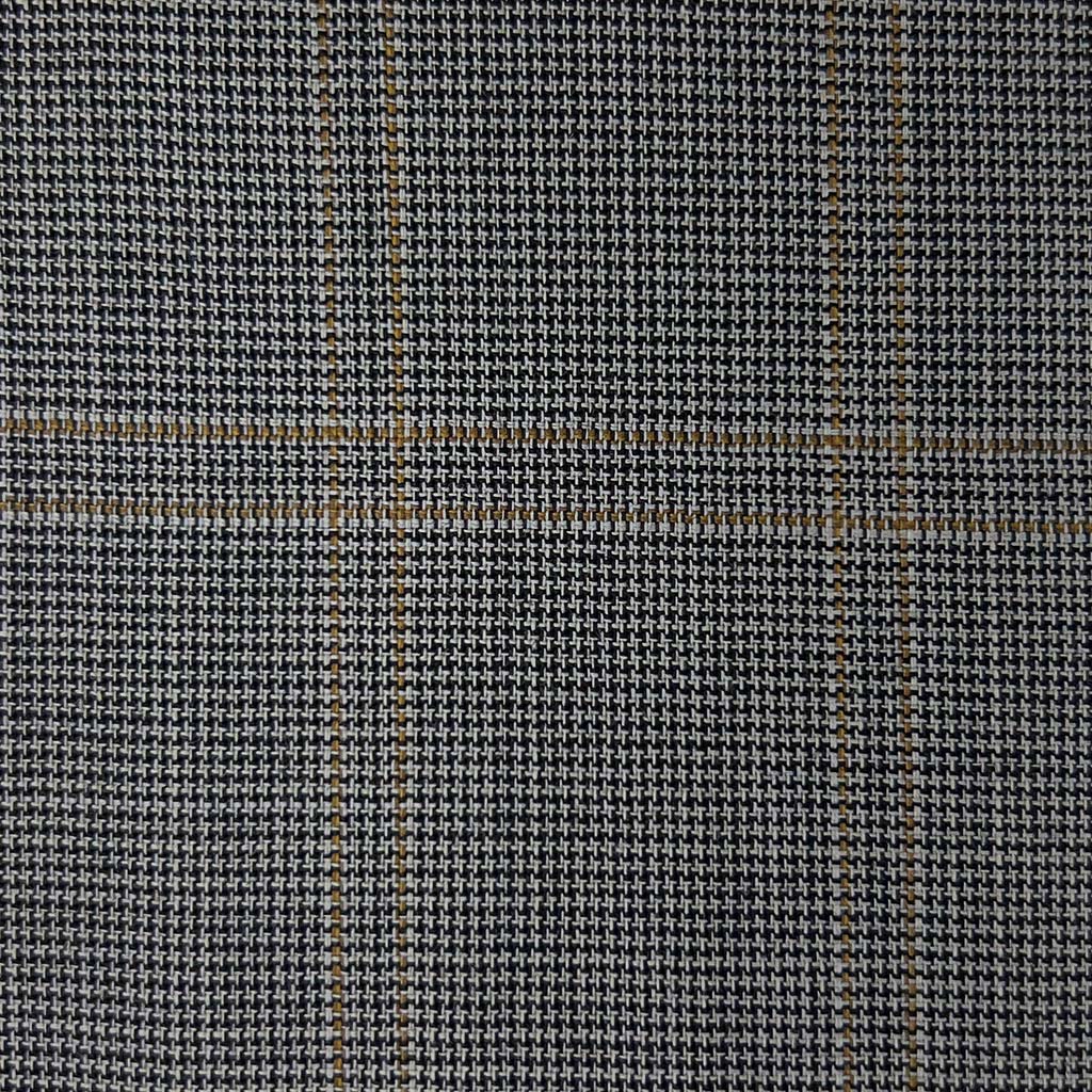 Westwood Hart Online Custom Hand Tailor Suits Sportcoats Trousers Waistcoats Overcoats Dark Grey Houndstooth With Brown Windowpane