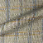 Westwood Hart Online Custom Hand Tailor Suits Sportcoats Trousers Waistcoats Overcoats Khaki With Tan And Blue Windowpane