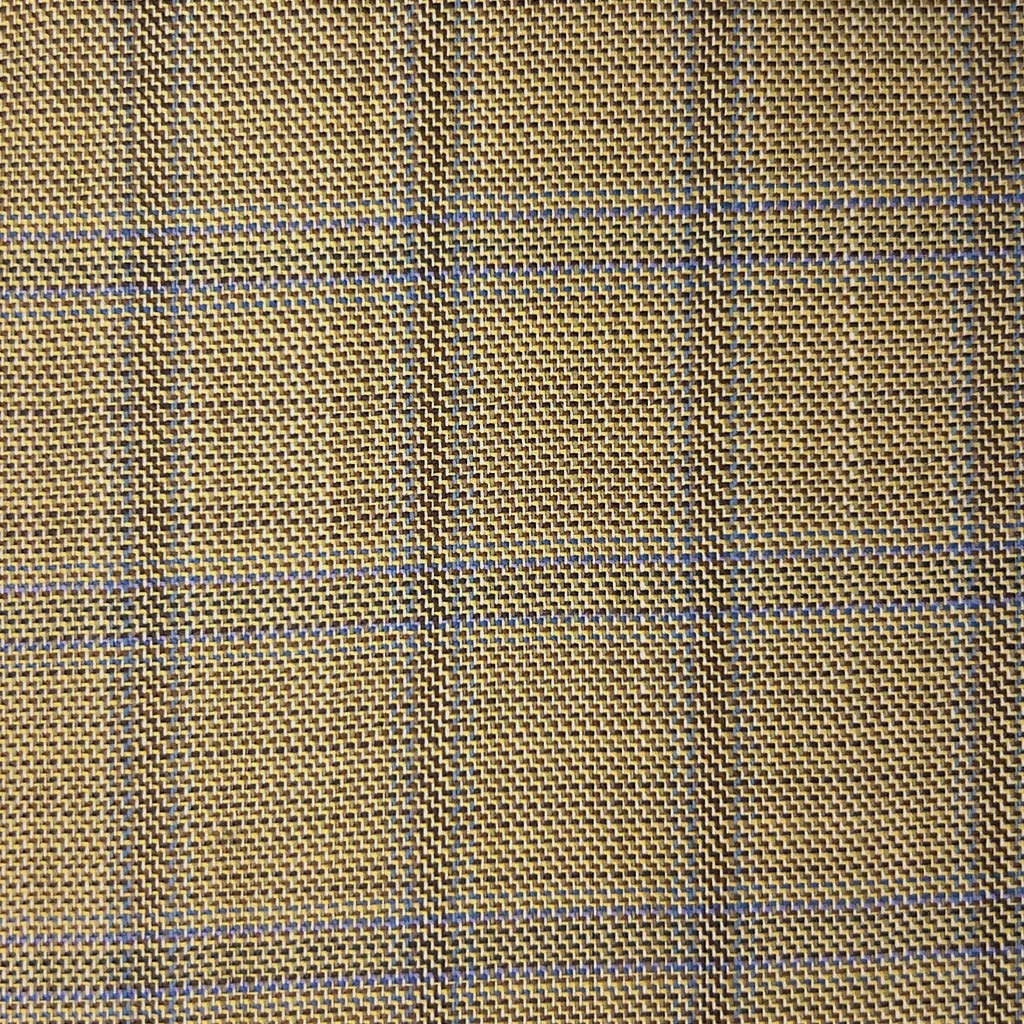 Westwood Hart Online Custom Hand Tailor Suits Sportcoats Trousers Waistcoats Overcoats Tan With Blue Windowpane