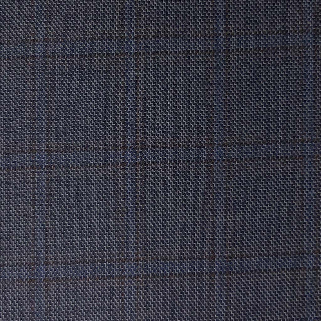 Westwood Hart Online Custom Hand Tailor Suits Sportcoats Trousers Waistcoats Overcoats Steel Navy Self Textured Windowpane