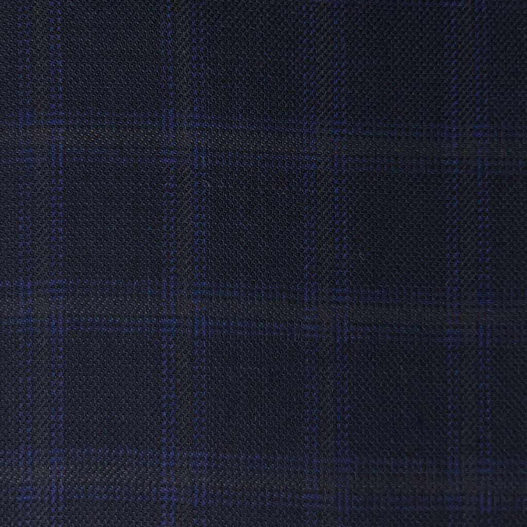 Westwood Hart Online Custom Hand Tailor Suits Sportcoats Trousers Waistcoats Overcoats Midnight Blue Self Textured Windowpane