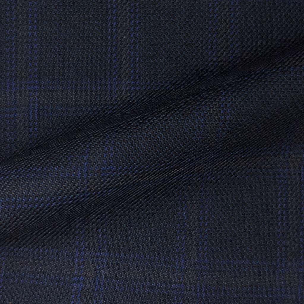 Westwood Hart Online Custom Hand Tailor Suits Sportcoats Trousers Waistcoats Overcoats Midnight Blue Self Textured Windowpane