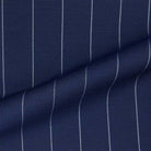 Vitale Barberis Canonico WOOL & MOHAIR Westwood Hart Online Custom Hand Tailor Suits Sportcoats Trousers Waistcoats Overcoats Made To Measure Formalwear Tuxedo Navy 5/8" Wide Pinstripes