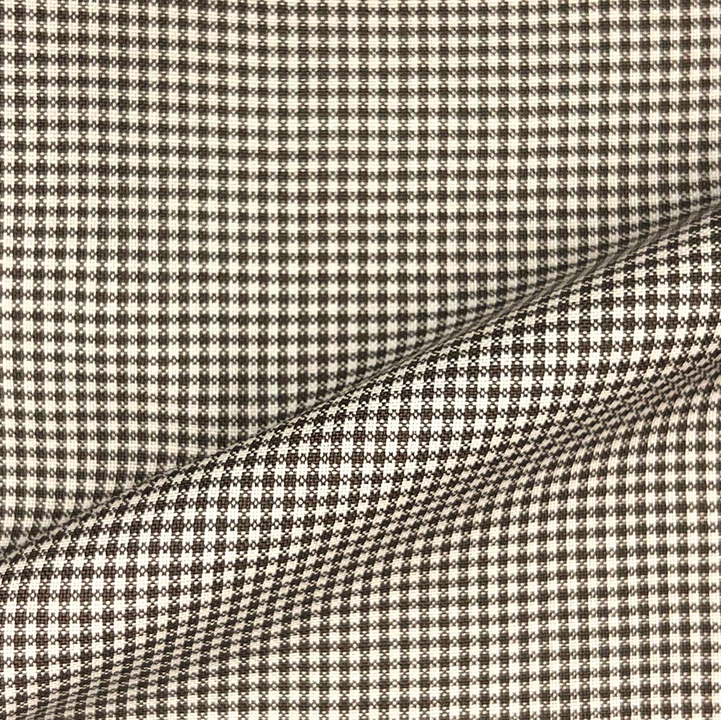 Vitale Barberis Canonico WOOL & MOHAIR Westwood Hart Online Custom Hand Tailor Suits Sportcoats Trousers Waistcoats Overcoats Made To Measure Formalwear Tuxedo Brown And Tan Mini Grid Check