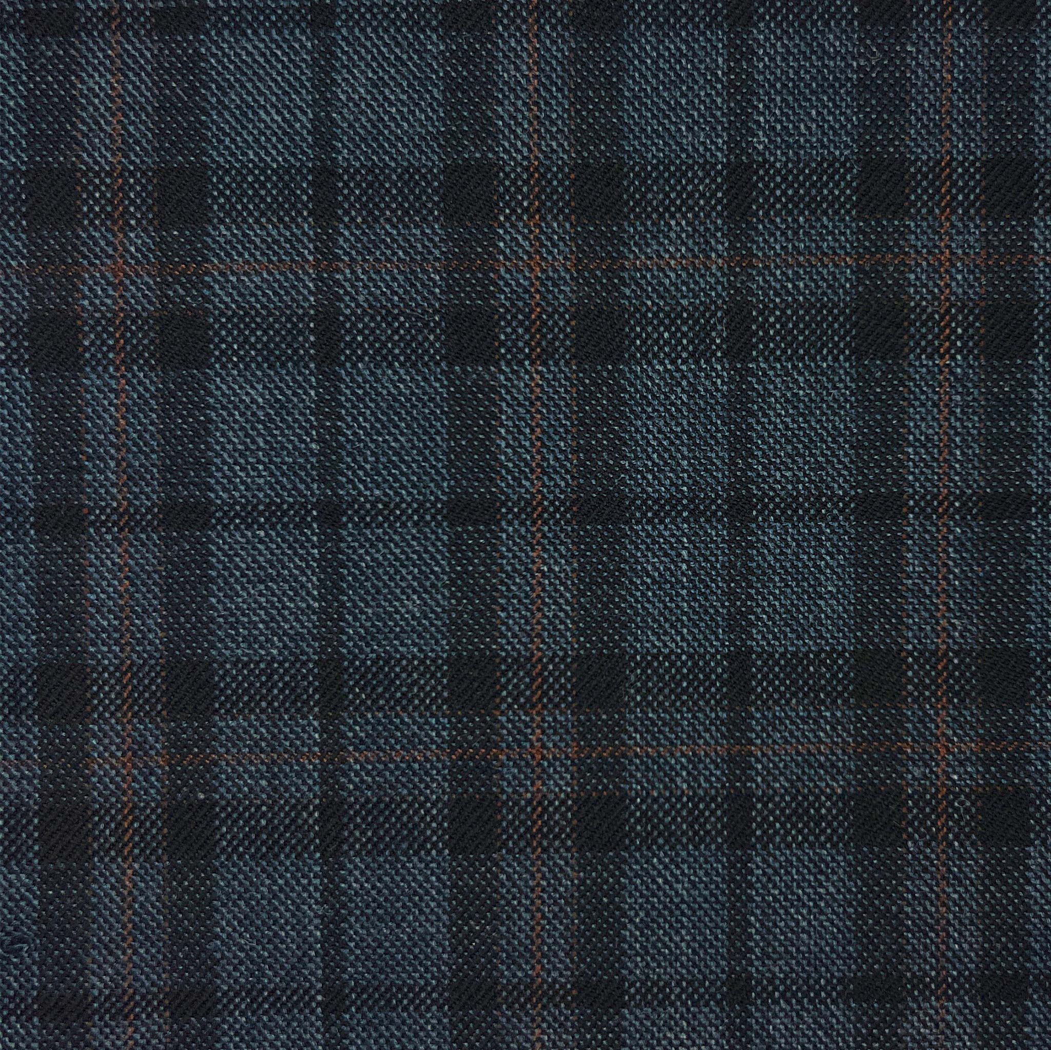 Westwood Hart Online Custom Hand Tailor Suits Sportcoats Trousers Waistcoats Overcoats Dark Steel Grey Rust Windowpane