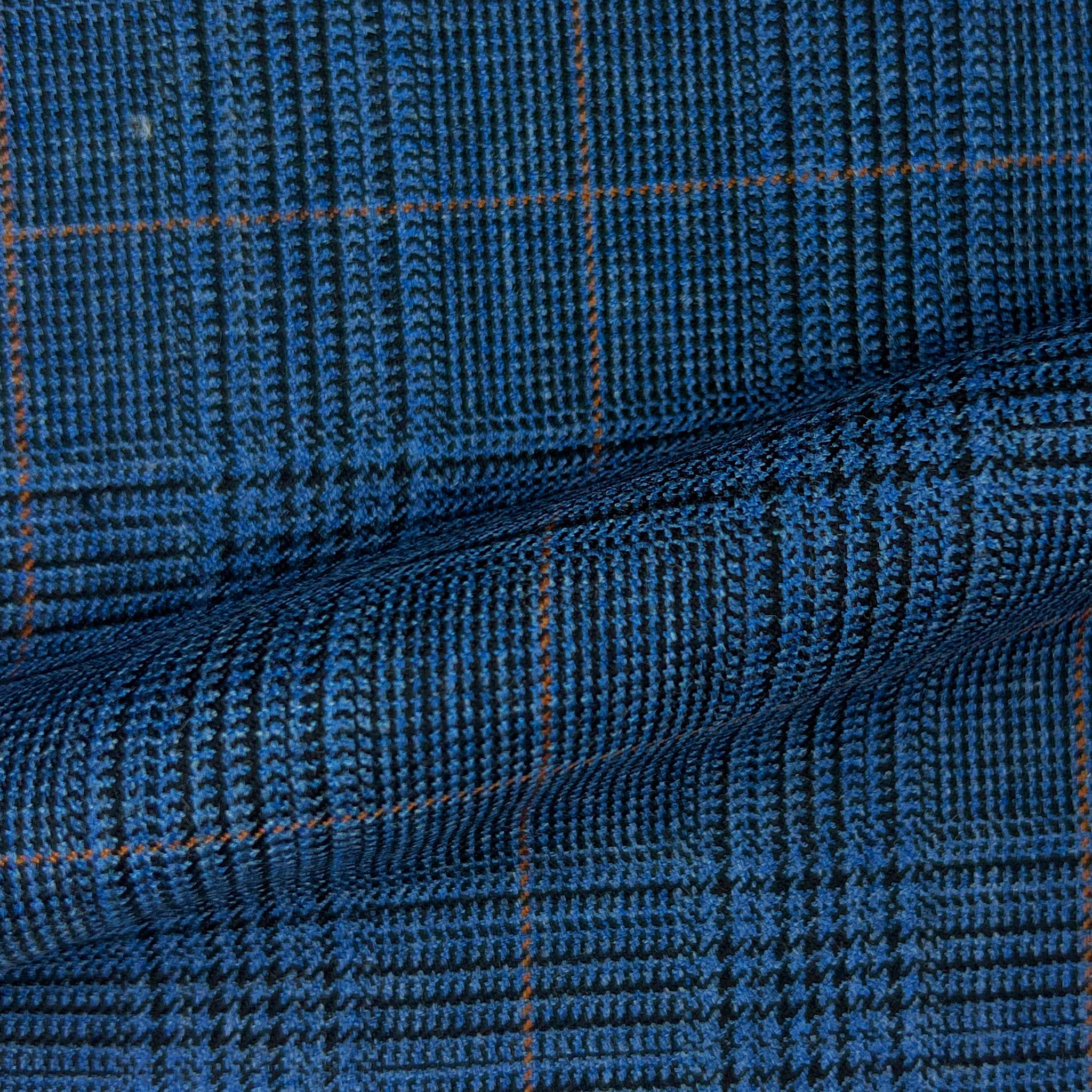 Westwood Hart Online Custom Hand Tailor Suits Sportcoats Trousers Waistcoats Overcoats Steel Grey Aqua Blue Prince Of Wales Plaid Peach Windowpane