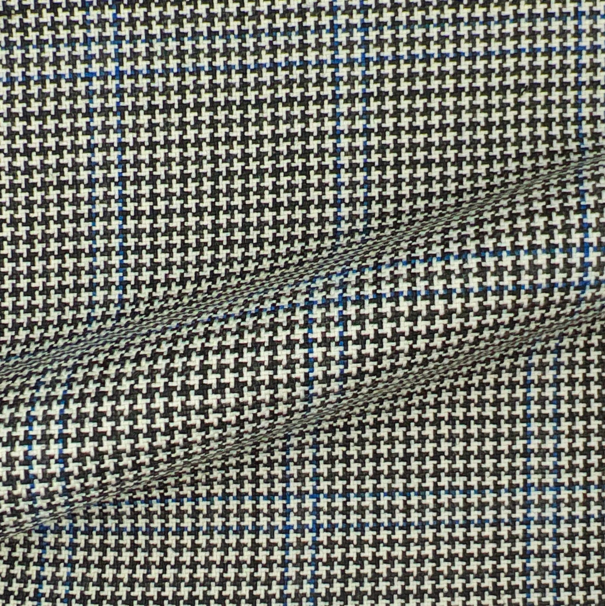 Westwood Hart Online Custom Hand Tailor Suits Sportcoats Trousers Waistcoats Overcoats Black White Houndstooth Blue Windowpane