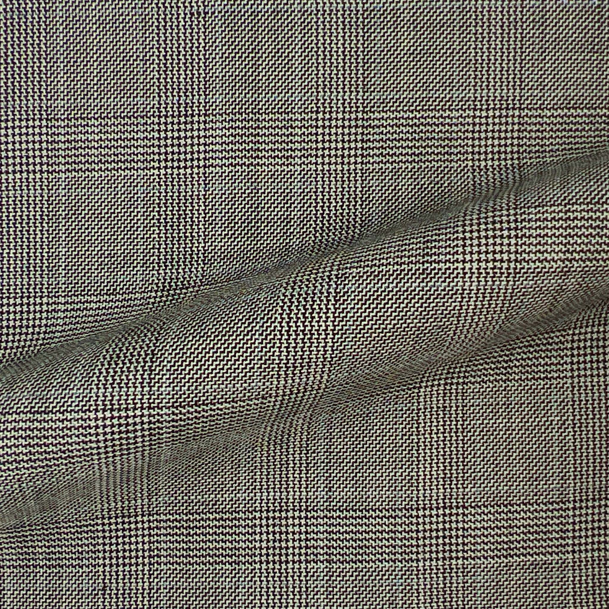 Grey Prince Of Wales Plaid Wool Menswear Suit