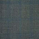 Grey Blue Windowpane Wool Menswear Suit