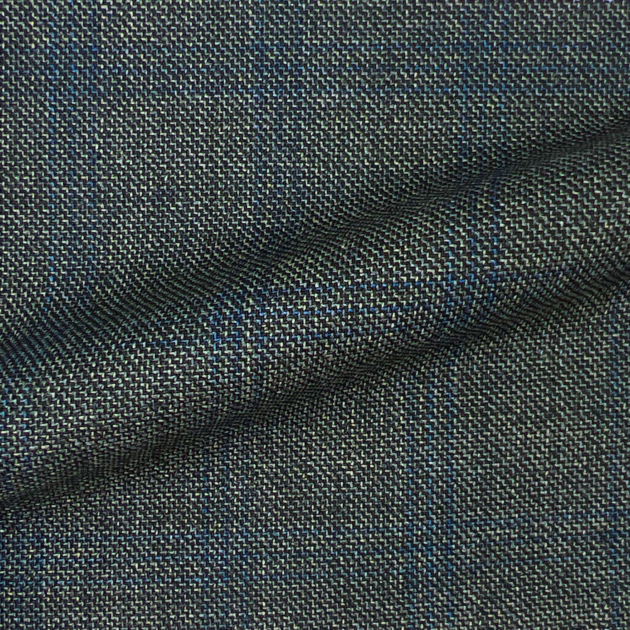 Grey Blue Windowpane Wool Menswear Suit