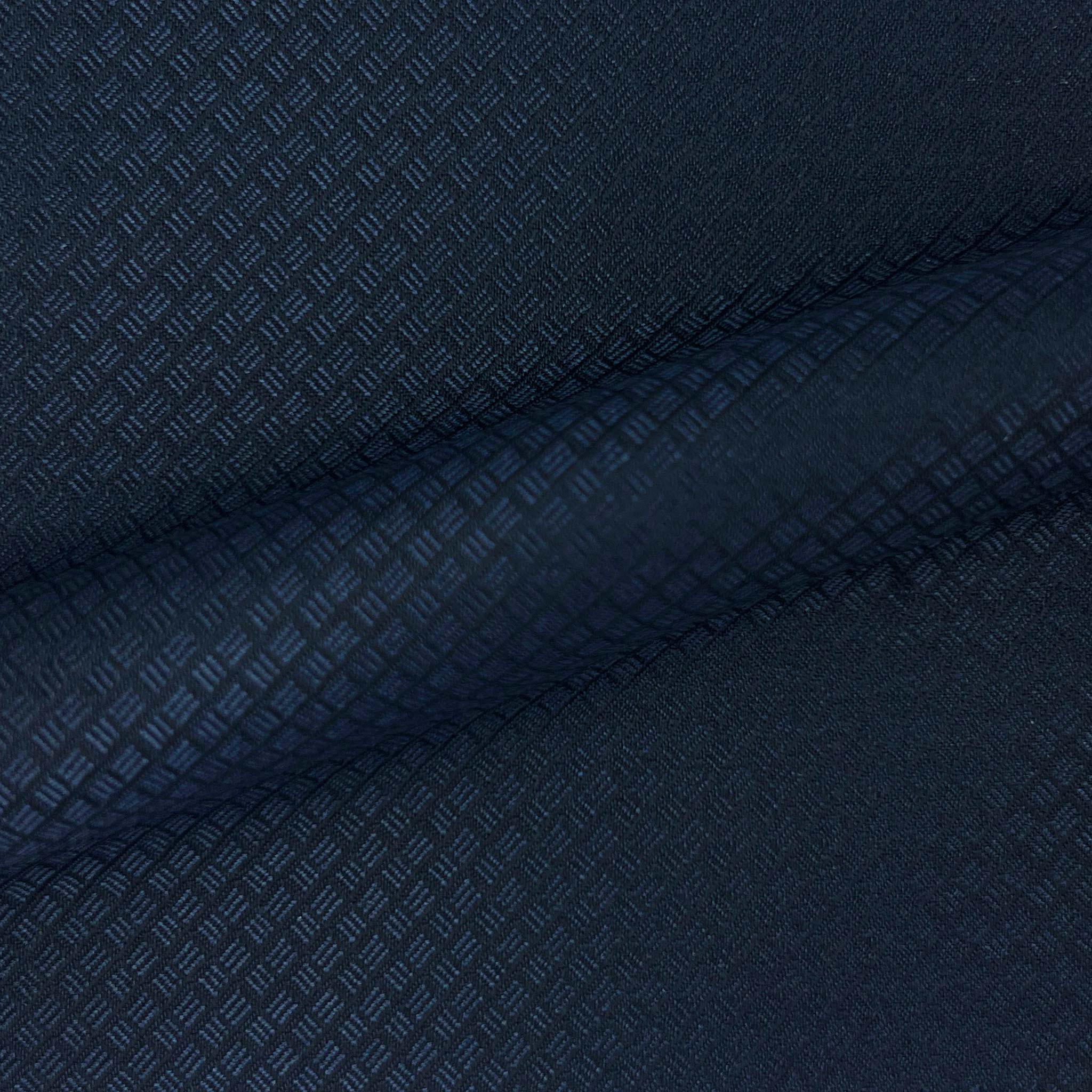 Navy Jacquard Wool Menswear Suit