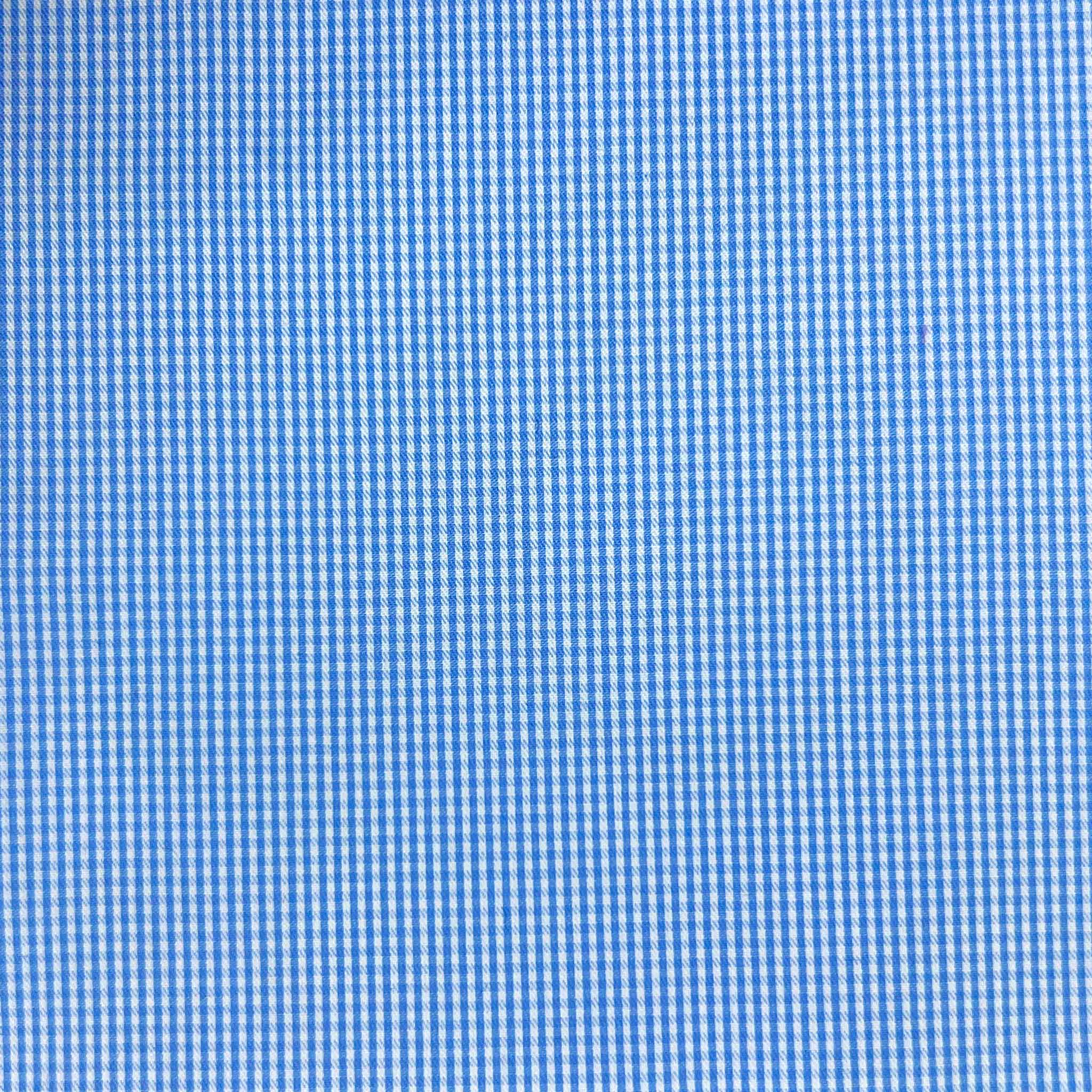 Light Blue Fine Micro Grid Checks Giza 45 Egyptian Cotton Dress Shirt Cloth