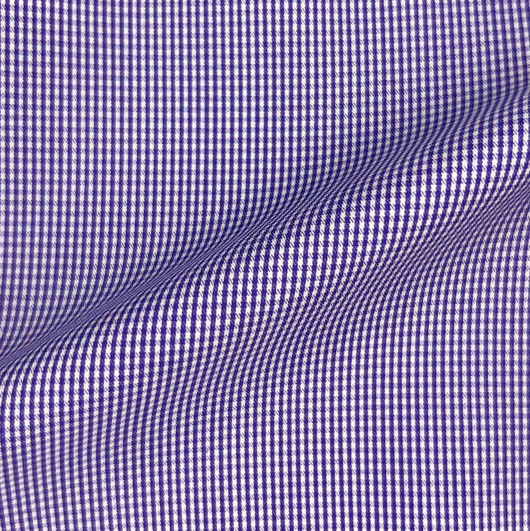 Magenta Fine Micro Grid Checks Giza 45 Egyptian Cotton Dress Shirt Cloth