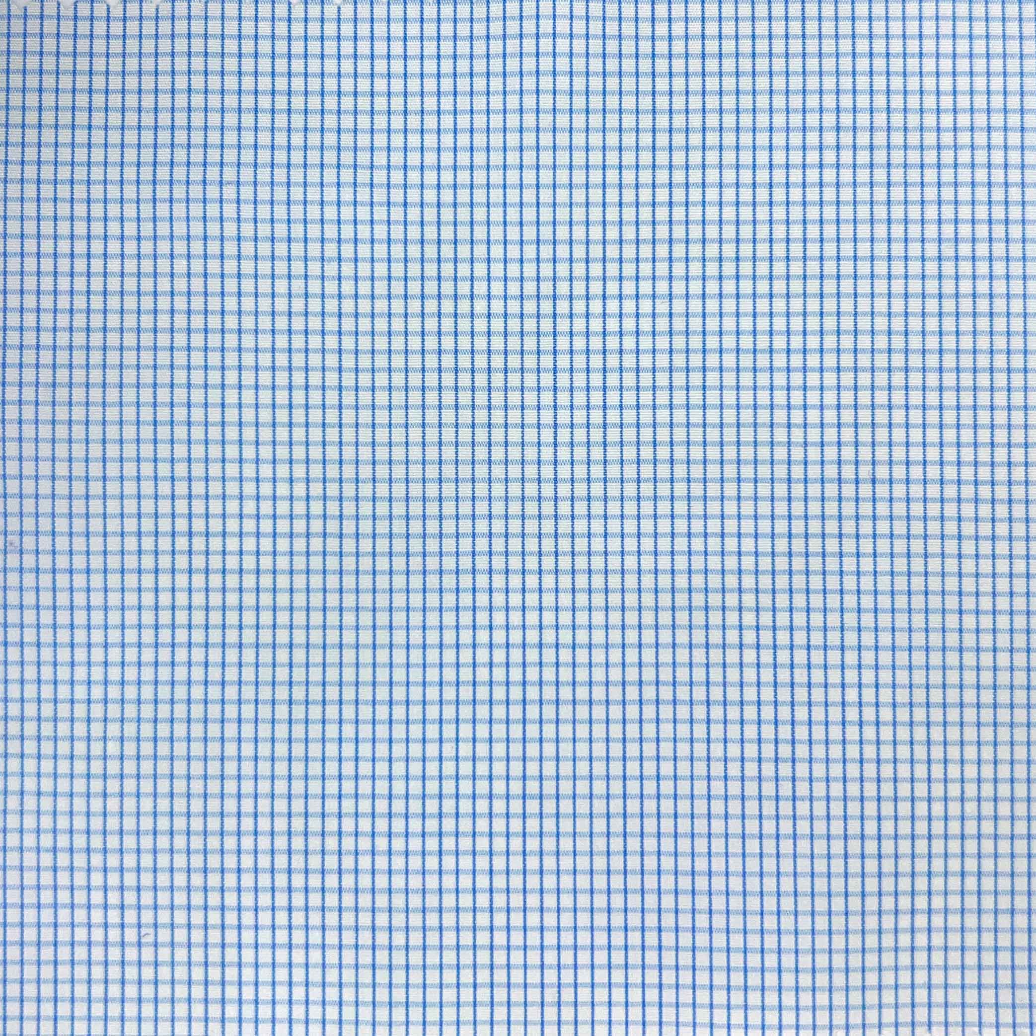 Light Blue Fine Mini Grid Checks Giza 45 Egyptian Cotton Dress Shirt Cloth