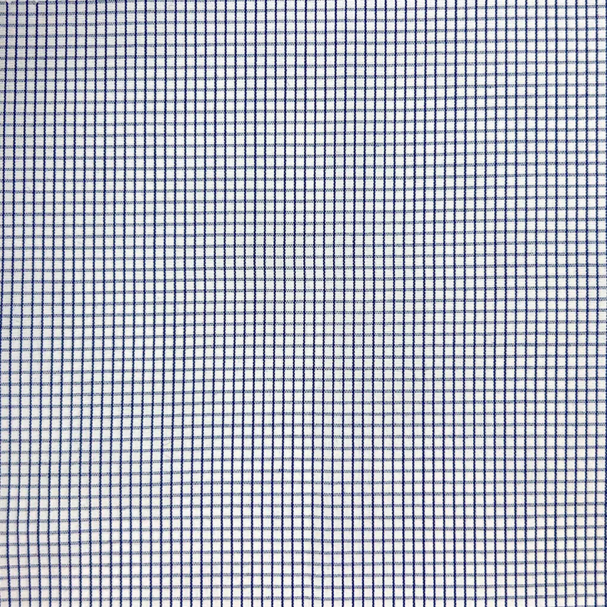 Navy Fine Mini Grid Checks Giza 45 Egyptian Cotton Dress Shirt Cloth