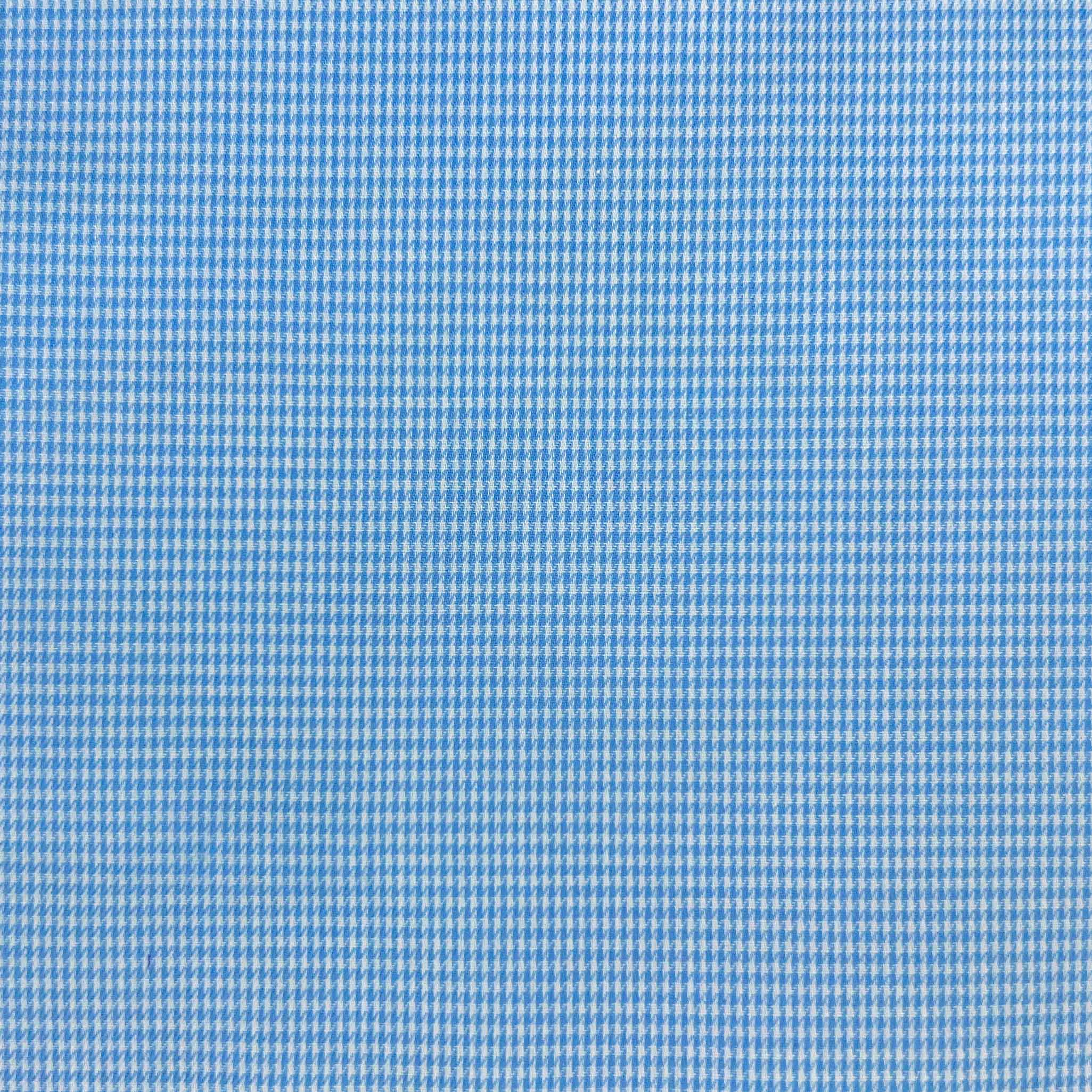 Sky Blue Micro Houndstooth Giza 45 Egyptian Cotton Dress Shirt Cloth